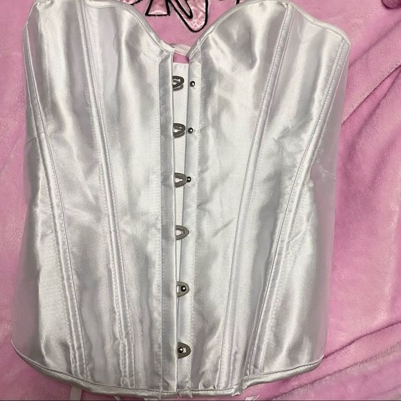 White Satin Corset Top - Picture 8 of 9